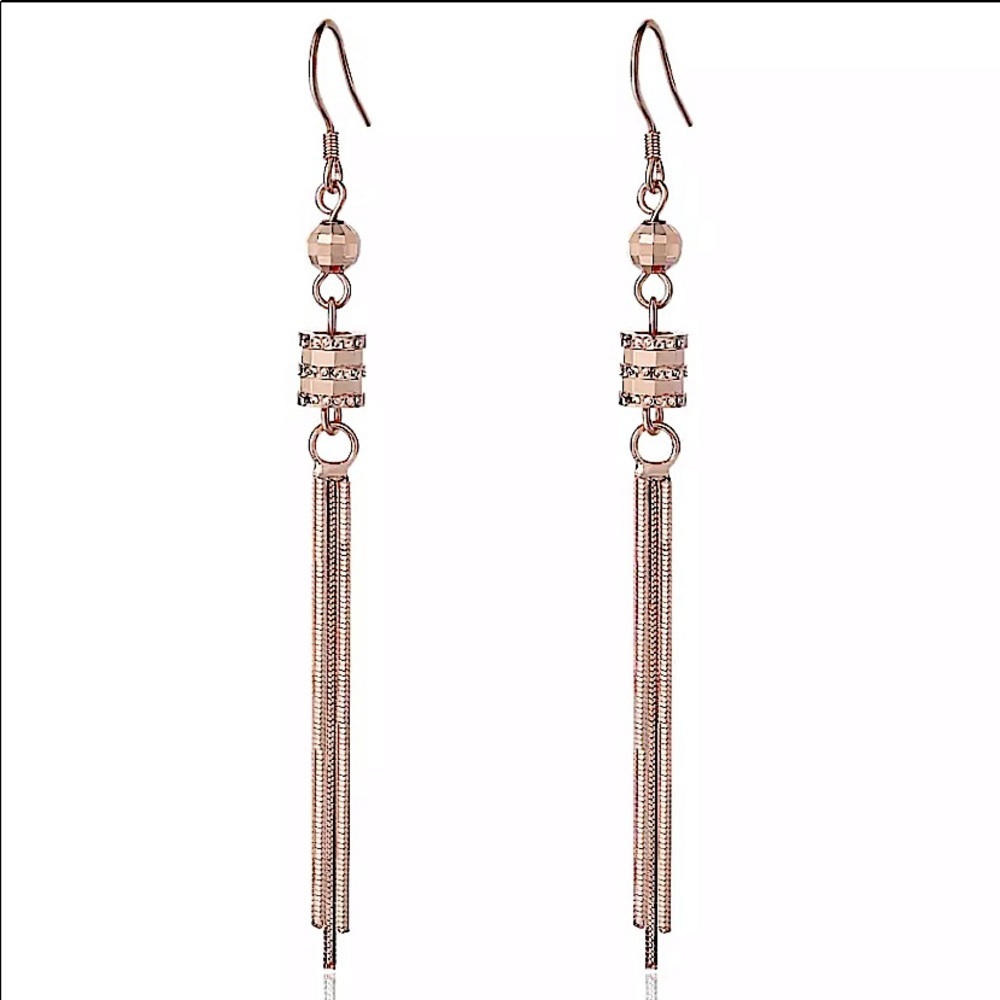 Rose Gold over Sterling Silver Tassel Earrings